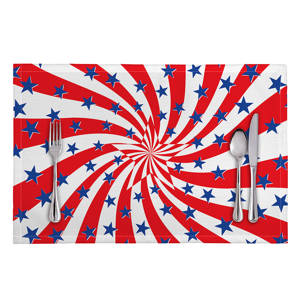 Swirl American Patriotic Star Print Placemat
