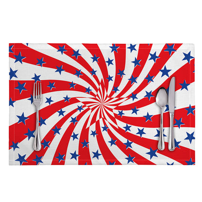 Swirl American Patriotic Star Print Placemat