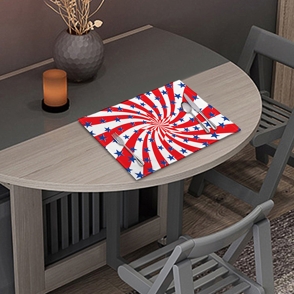 Swirl American Patriotic Star Print Placemat