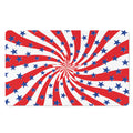 Swirl American Patriotic Star Print Polyester Doormat