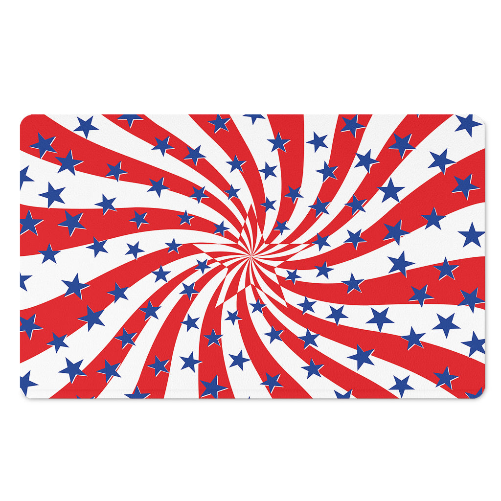 Swirl American Patriotic Star Print Polyester Doormat