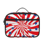 Swirl American Patriotic Star Print Portable Lunch Bag