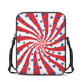 Swirl American Patriotic Star Print Rectangular Crossbody Bag