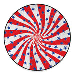 Swirl American Patriotic Star Print Round Floor Mat