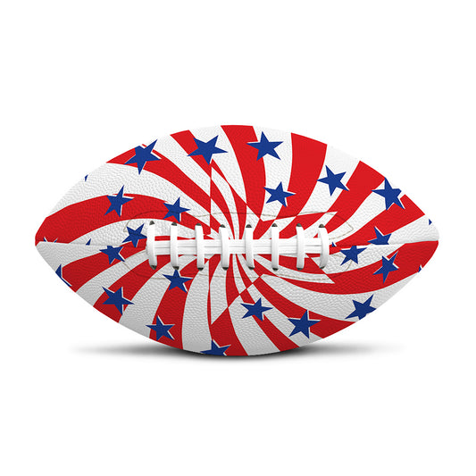 Swirl American Patriotic Star Print Rugby Ball