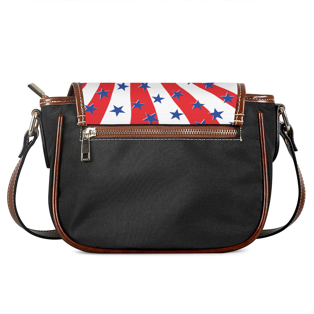 Swirl American Patriotic Star Print Saddle Bag