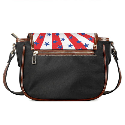 Swirl American Patriotic Star Print Saddle Bag