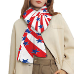 Swirl American Patriotic Star Print Scarf