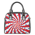 Swirl American Patriotic Star Print Shoulder Handbag