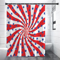 Swirl American Patriotic Star Print Shower Curtain