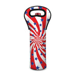 Swirl American Patriotic Star Print Single Neoprene Wine Tote