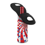 Swirl American Patriotic Star Print Single Neoprene Wine Tote