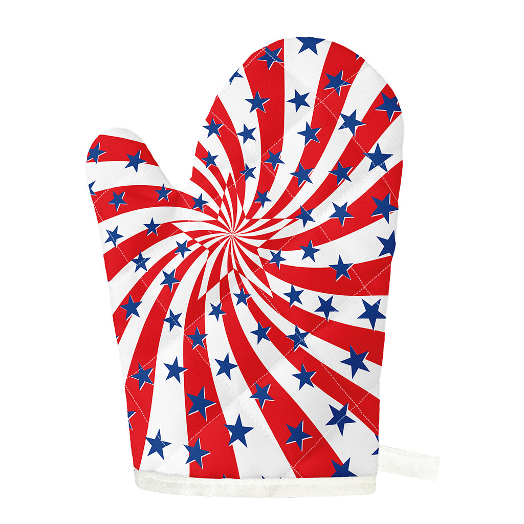 Swirl American Patriotic Star Print Single Oven Mitt