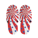Swirl American Patriotic Star Print Slippers