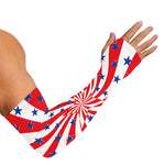 Swirl American Patriotic Star Print Sun Protection Arm Sleeves