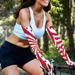 Swirl American Patriotic Star Print Sun Protection Arm Sleeves
