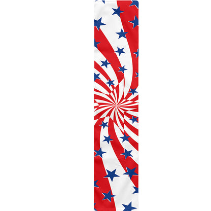 Swirl American Patriotic Star Print Table Runner