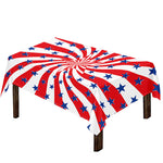 Swirl American Patriotic Star Print Tablecloth