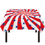 Swirl American Patriotic Star Print Tablecloth