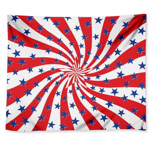 Swirl American Patriotic Star Print Tapestry