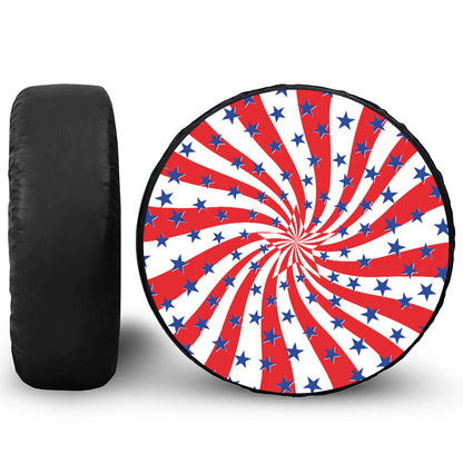 Swirl American Patriotic Star Print Tire Cover