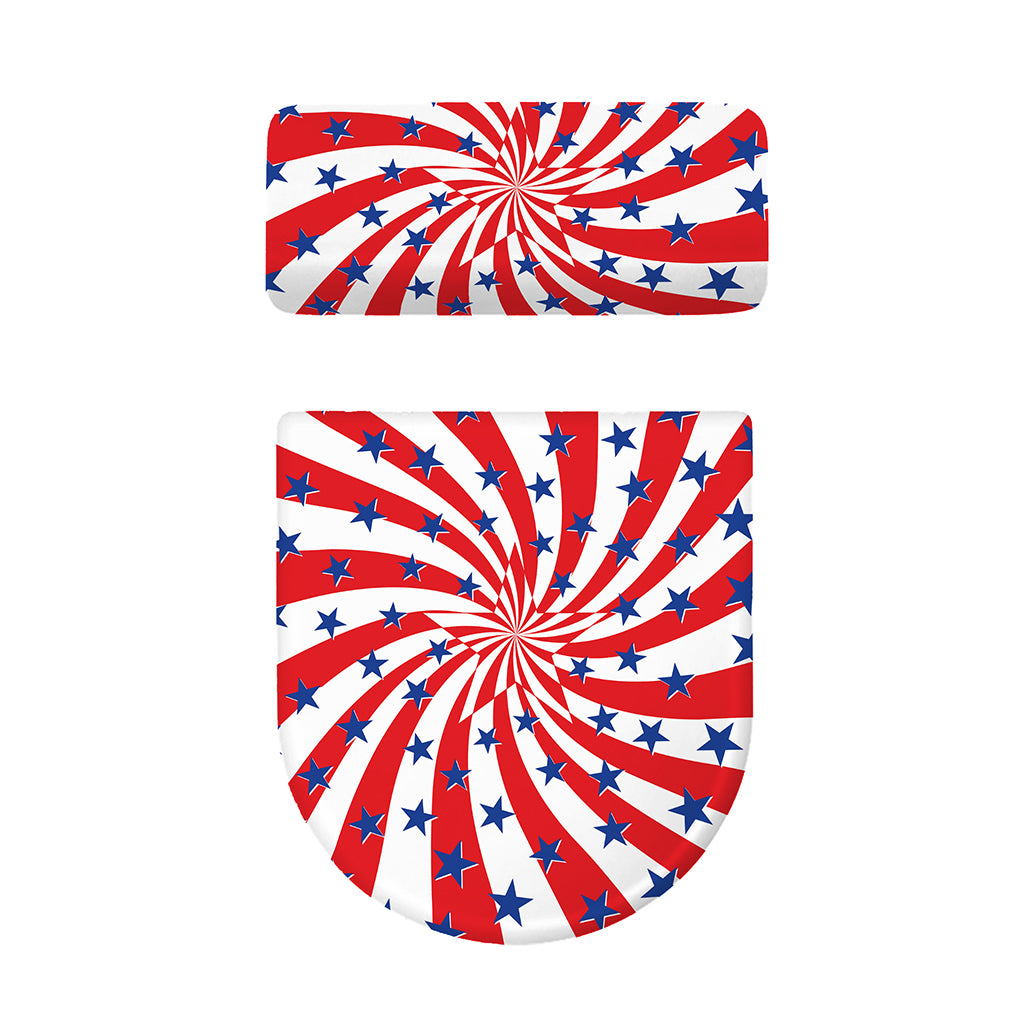 Swirl American Patriotic Star Print Toilet Lid And Tank Cover Set