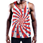 Swirl American Patriotic Star Print Training Tank Top