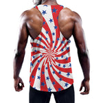 Swirl American Patriotic Star Print Training Tank Top