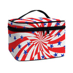 Swirl American Patriotic Star Print Travel Makeup Bag