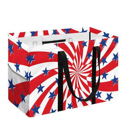 Swirl American Patriotic Star Print Utility Tote Bag