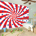 Swirl American Patriotic Star Print Wall Sticker
