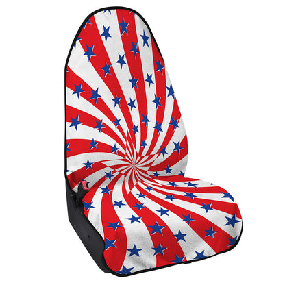 Swirl American Patriotic Star Print Waterproof Car Seat Cover