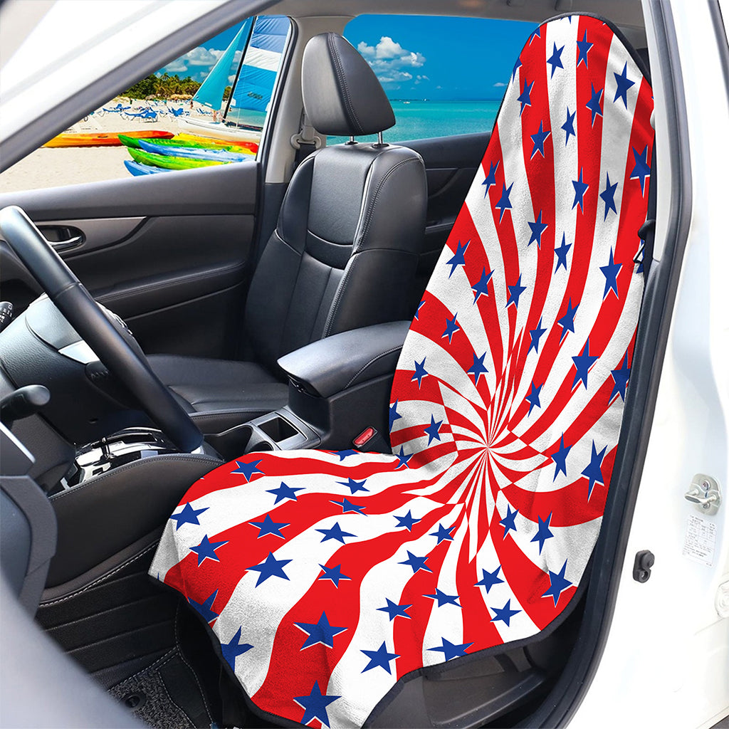 Swirl American Patriotic Star Print Waterproof Car Seat Cover