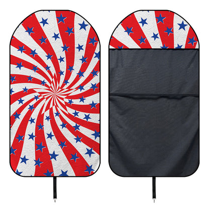 Swirl American Patriotic Star Print Waterproof Car Seat Cover