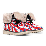 Swirl American Patriotic Star Print Winter Boots