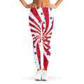 Swirl American Patriotic Star Print Women's Leggings