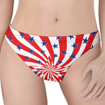 Swirl American Patriotic Star Print Women's Thong