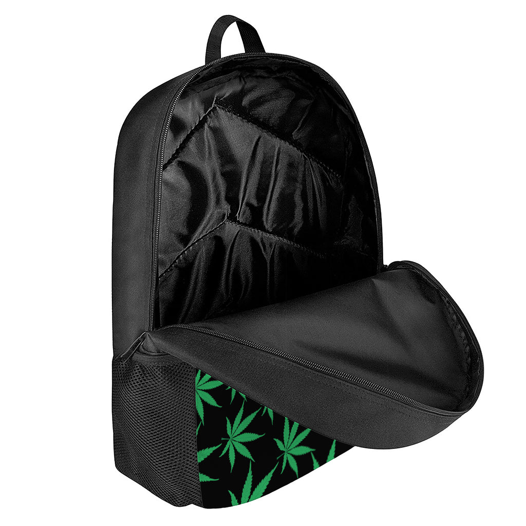 Swirl Cannabis Leaf Print 17 Inch Backpack