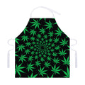 Swirl Cannabis Leaf Print Adjustable Apron