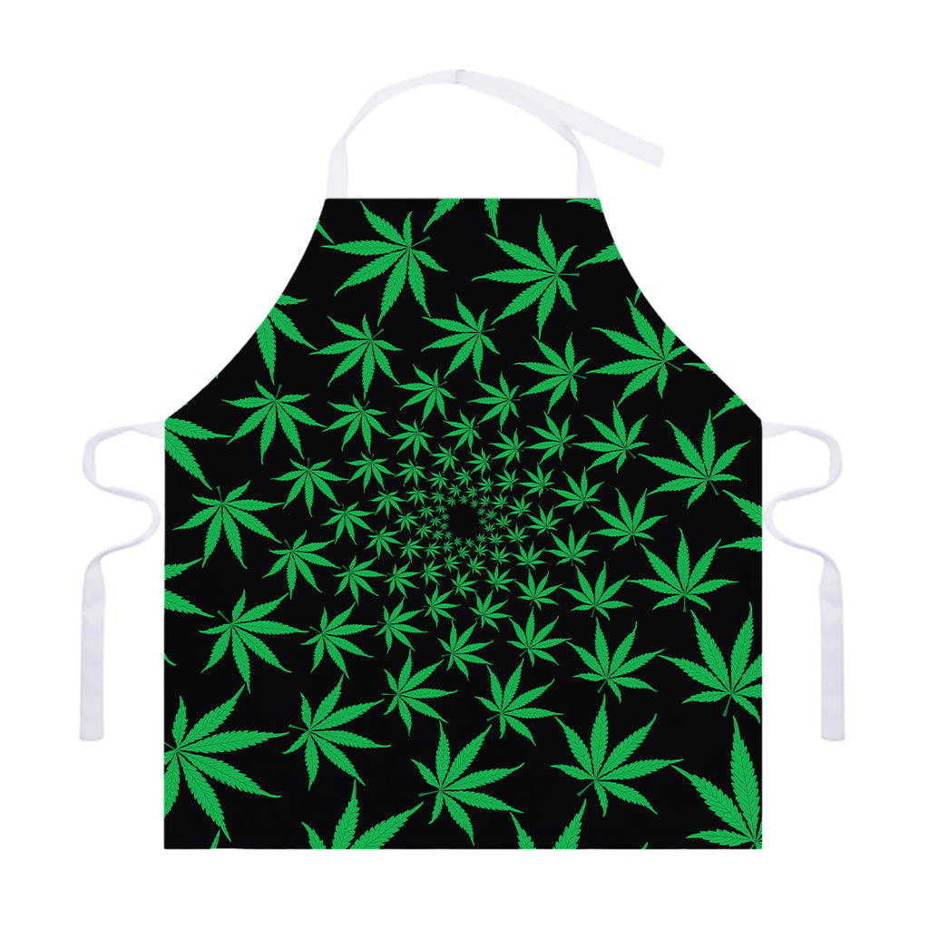 Swirl Cannabis Leaf Print Adjustable Apron