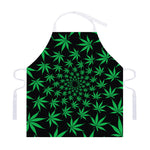 Swirl Cannabis Leaf Print Adjustable Apron