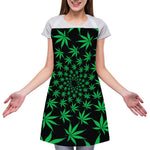 Swirl Cannabis Leaf Print Adjustable Apron