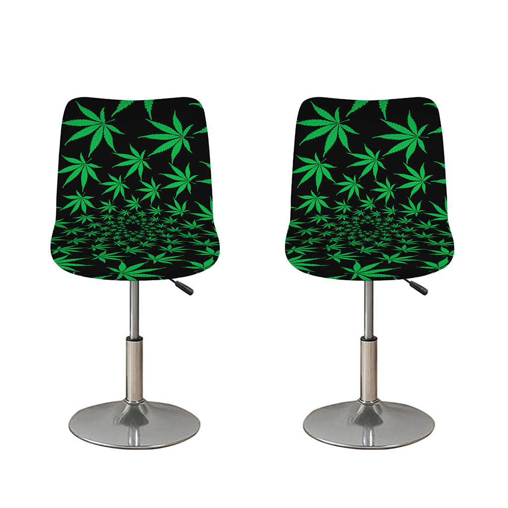 Swirl Cannabis Leaf Print Bar Stool Covers