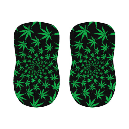 Swirl Cannabis Leaf Print Bar Stool Covers