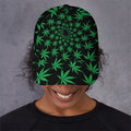Swirl Cannabis Leaf Print Baseball Cap