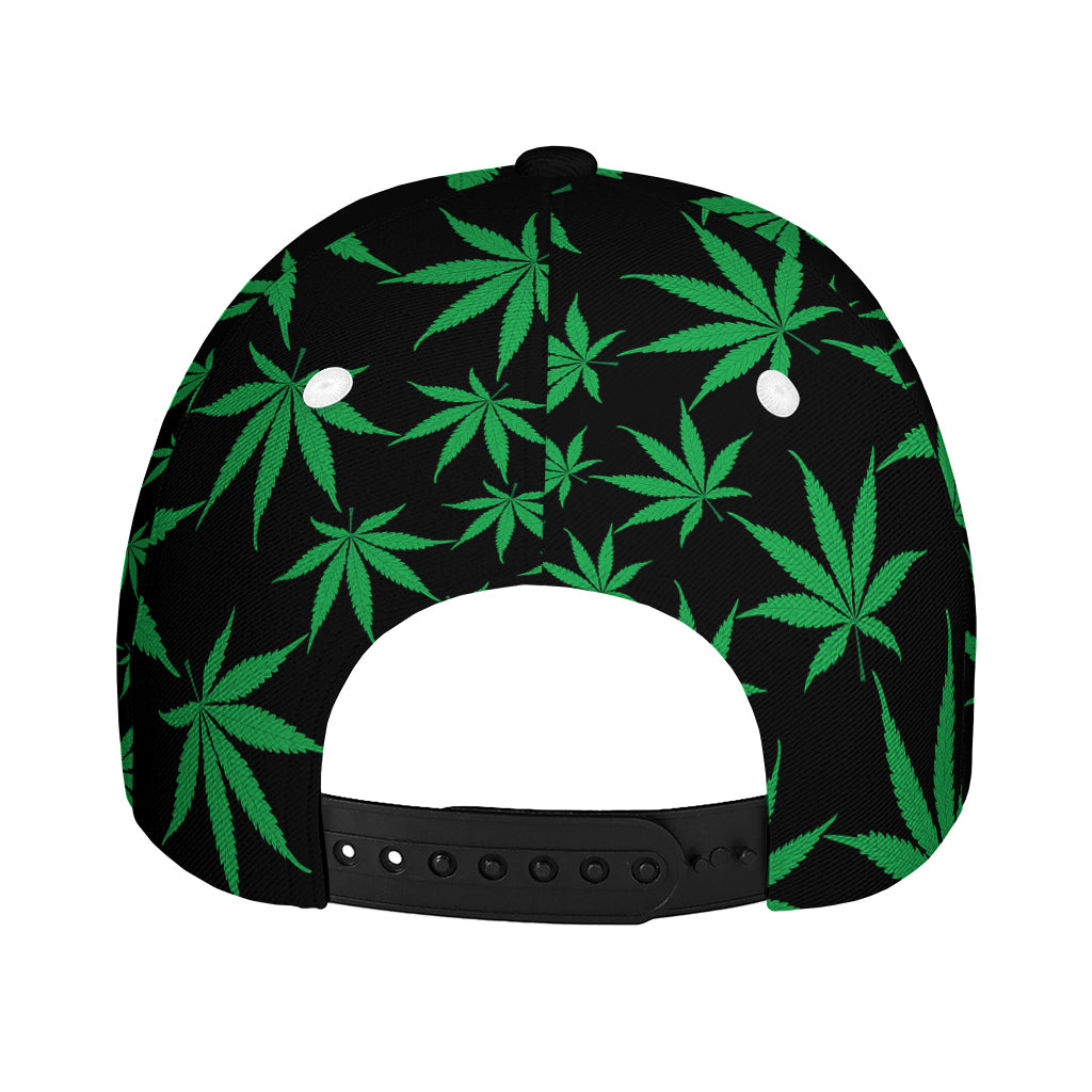 Swirl Cannabis Leaf Print Baseball Cap