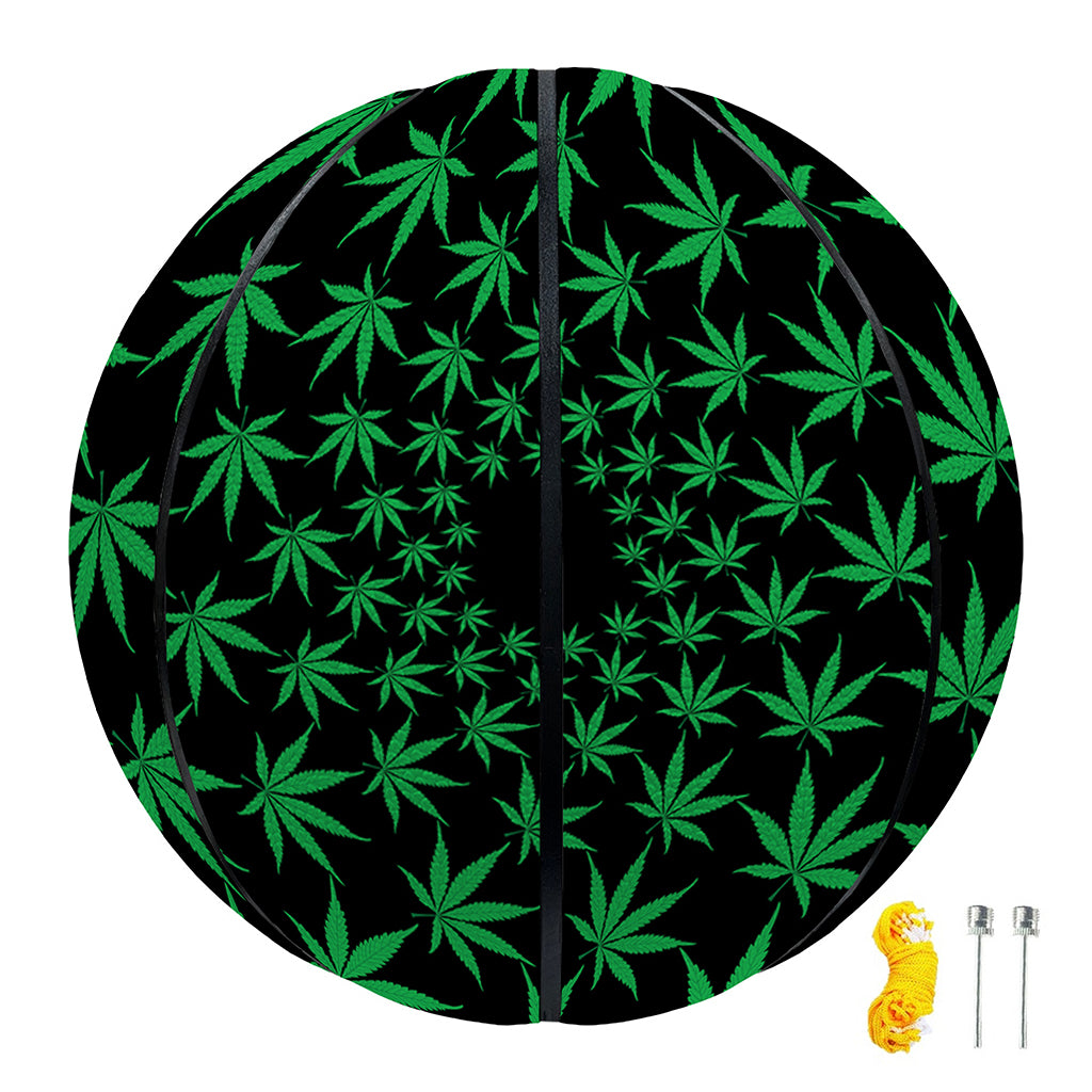 Swirl Cannabis Leaf Print Basketball