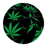 Swirl Cannabis Leaf Print Basketball