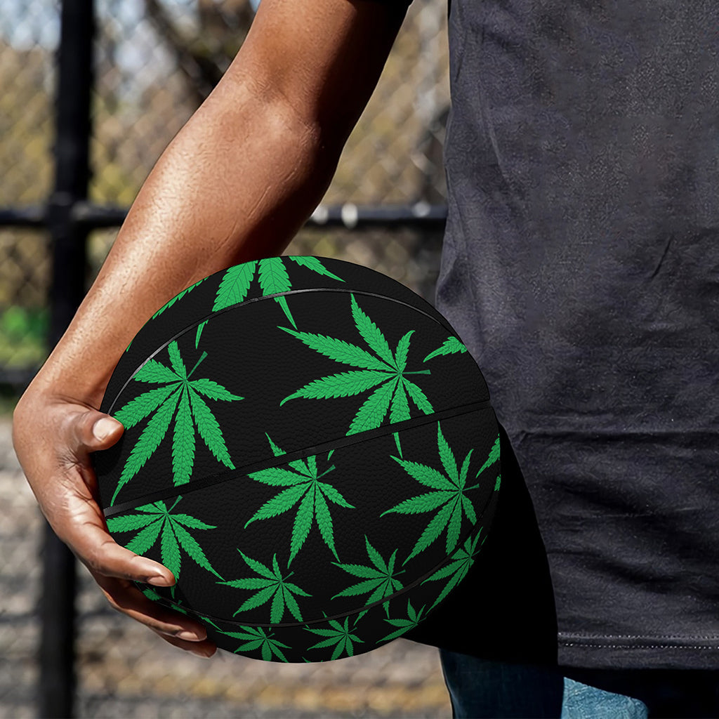 Swirl Cannabis Leaf Print Basketball