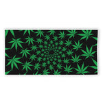 Swirl Cannabis Leaf Print Beach Towel